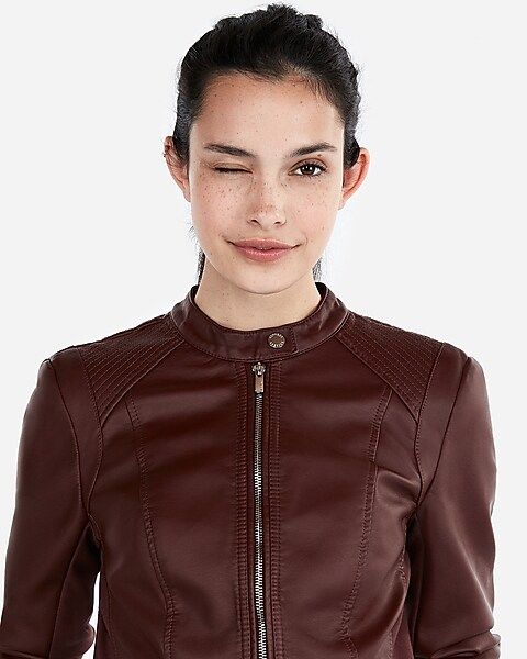 (minus The) Leather Double Peplum Jacket | Express