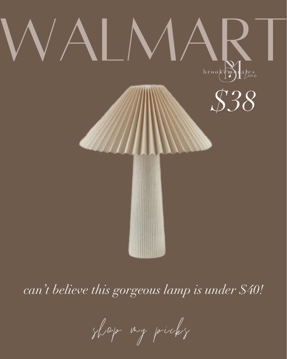 Budget friendly designer look lamp under $40!
