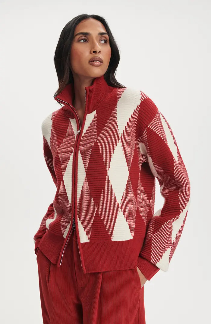 Karina Argyle Jacquard Knit Cardigan | Nordstrom