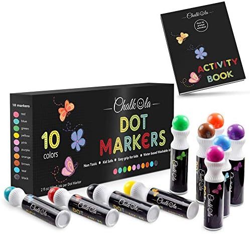 Washable Dot Markers for Kids with Free Activity Book | 10 Colors Set | Water-Based Non Toxic Pai... | Amazon (US)