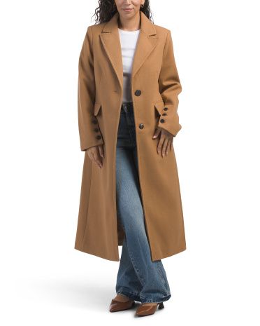 Single Breasted Long Walker Coat | TJ Maxx