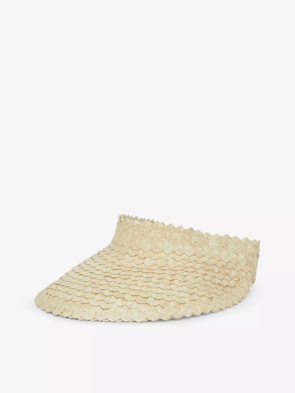 Chevron-pattern woven visor hat | Selfridges
