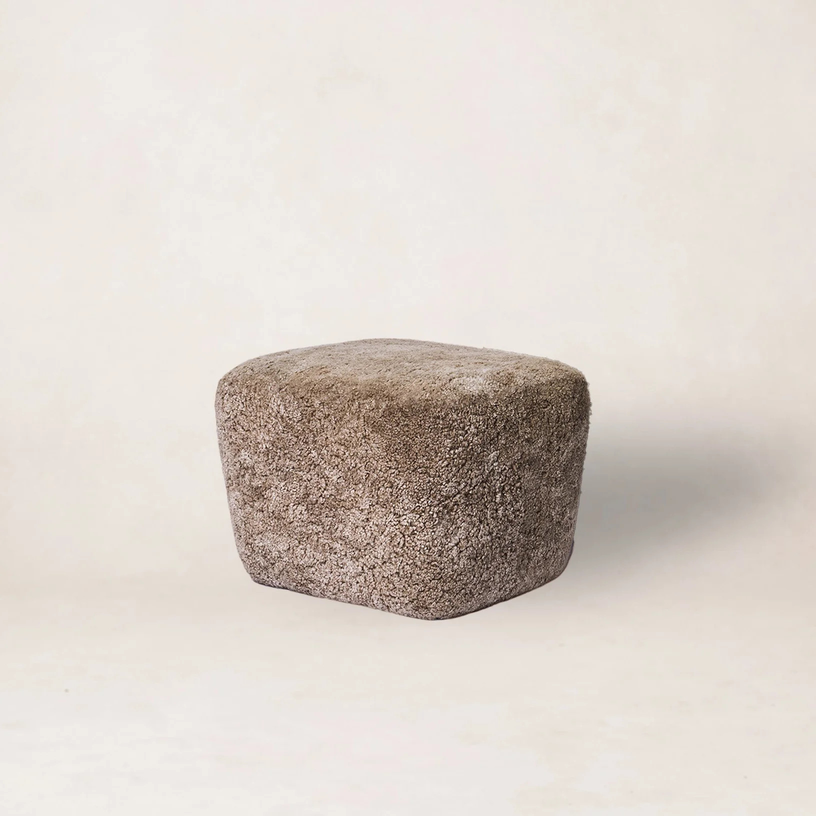 Papa Teddy Ottoman - Taupe Shearling | House of Leon