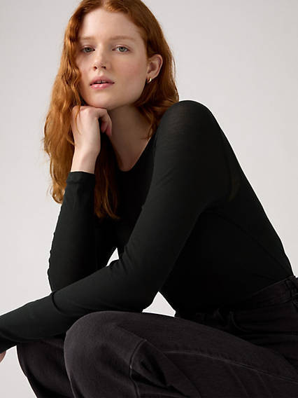 Levi's Sheer Long Sleeve Layering Top - Women's - S - Black | Levi's UK