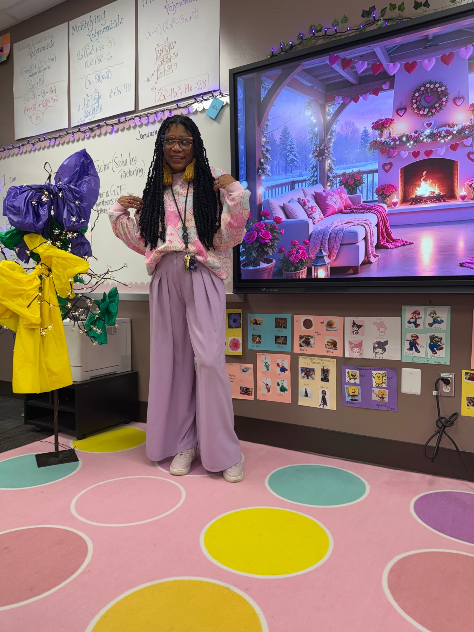 Valentine heart candy shirt +
Lavender/lilac wide leg dress pants

#LTKootd #LTKWorkwear #LTKValentine