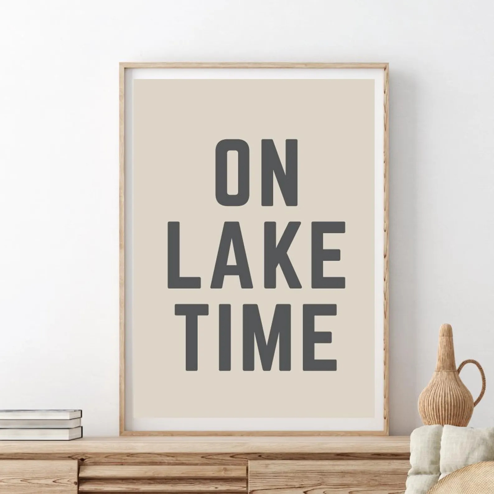 On Lake Time | Linen Style Canvas Tapestry Sign Print Only | Etsy (Global)