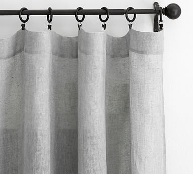 Belgian Flax Linen Sheer Curtain - Ivory | Pottery Barn (US)