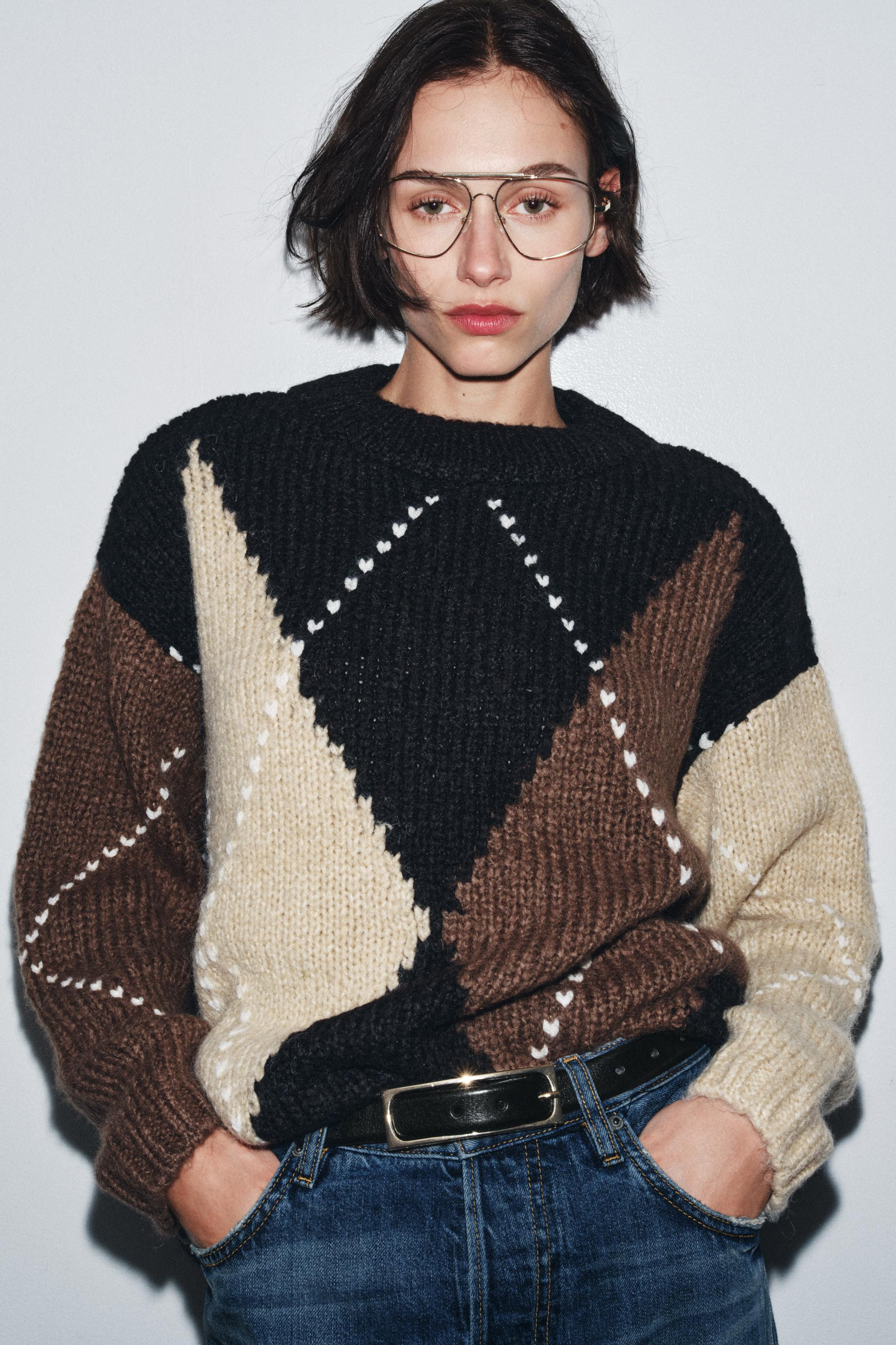 DIAMOND KNIT JUMPER | Zara UK