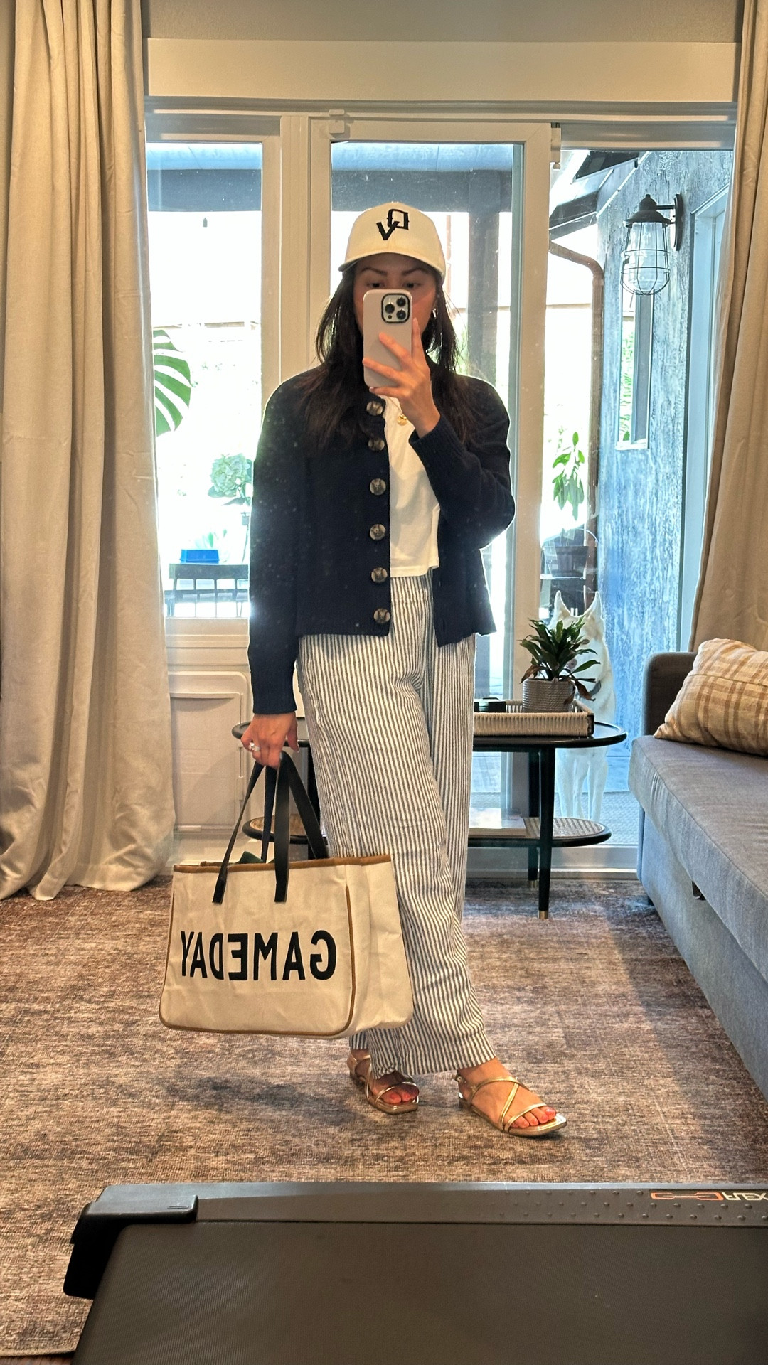 Baseball mom duties call for a comfy game day outfit - linen pants, white tshirt and cozy cardigan. Plus game day bag for all the snacks!

#LTKStyleTip #LTKPetite #LTKOver40