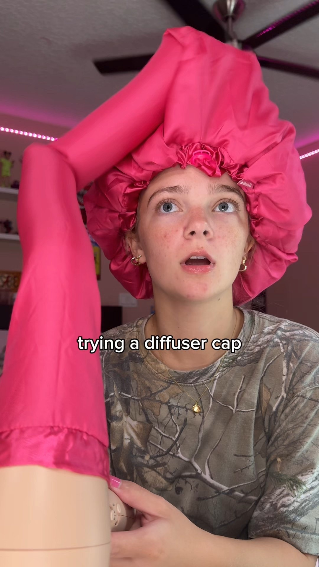 trying a diffuser cap for curly hair 😭