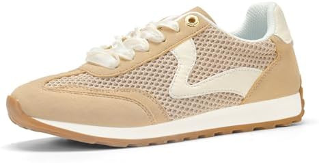 LUCKY STEP Women's Fashion Sneakers Trendy Tennis Shoes Neutral Stylish Retro Trainers Casual Run... | Amazon (US)