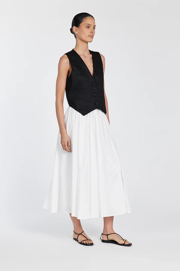 BANKS BLACK LINEN VEST | DISSH