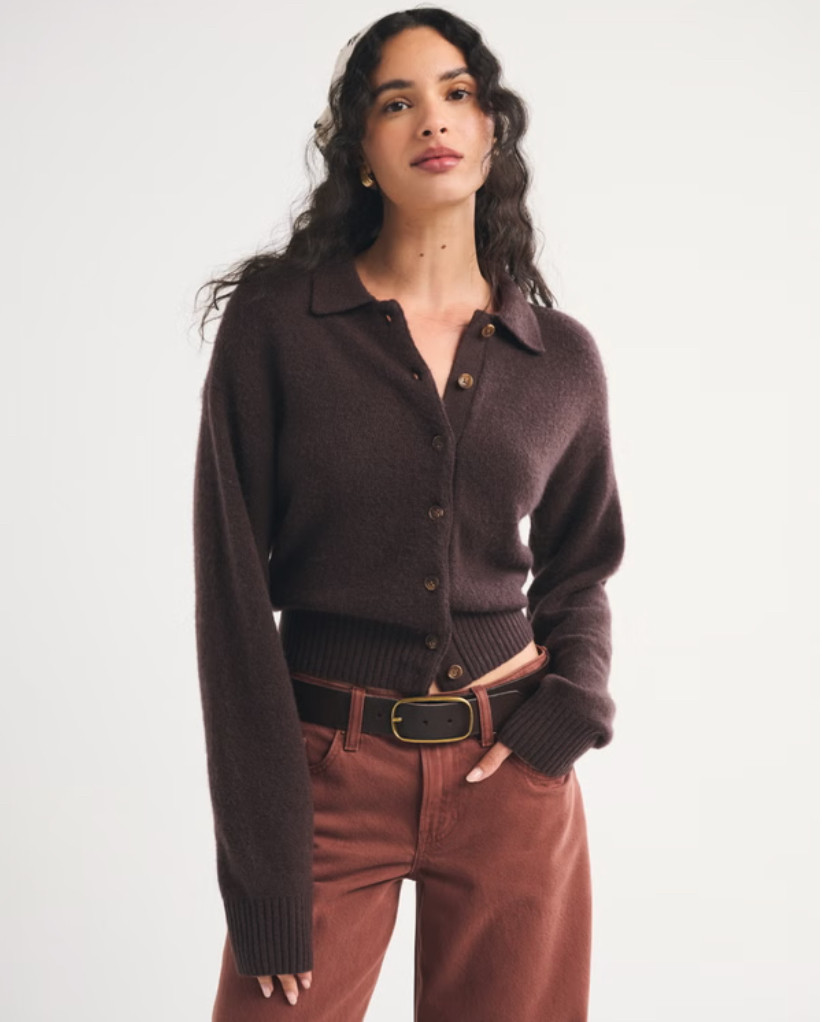 My favorite pieces from @abercrombie  Loving all the earth tones and the cozy vibes. Fall style, Fall fashion, fall trends, chocolate brown, trench coat, leather jacket, suede jacket, wide leg trousers, cashmere sweater, cardigan.  

 #LTKSeasonal