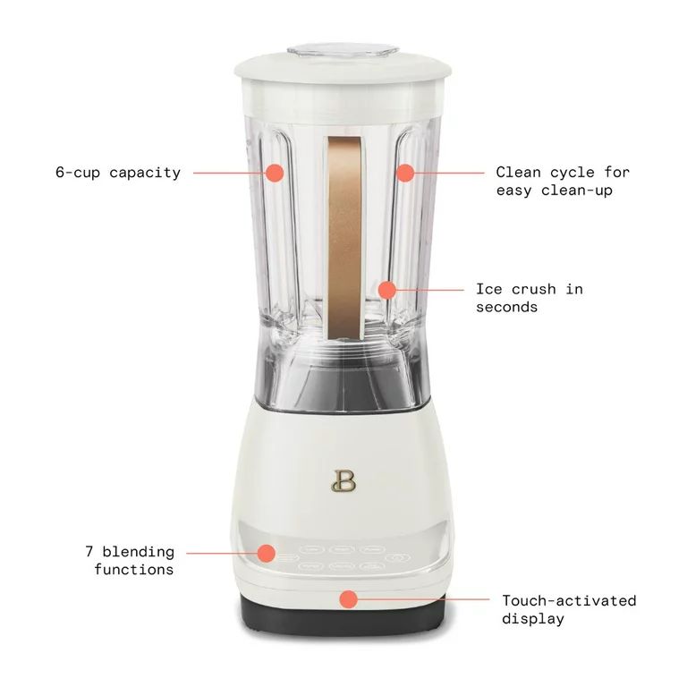 Beautiful High Performance Touchscreen Blender, White Icing by Drew Barrymore | Walmart (US)