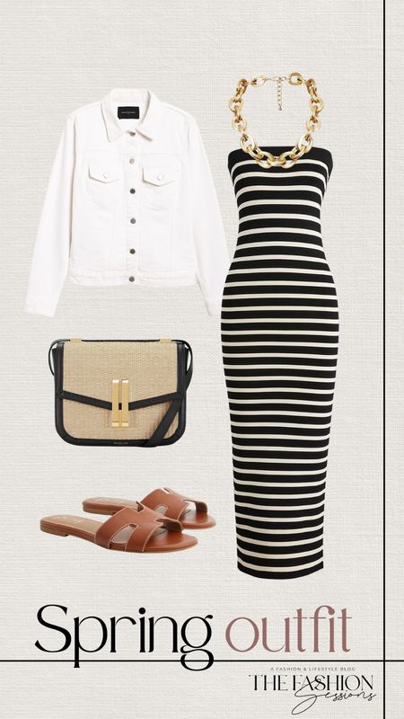 Spring Outfit | Dress | Striped Dress | Women's Outfit | Fashion Over 40 | Forties I Sandals | Gold | Tube Dress | Blouse | Bag | Workwear | Accessories | The Fashion Sessions | Tracy

#LTKover40 #LTKtravel #LTKstyletip