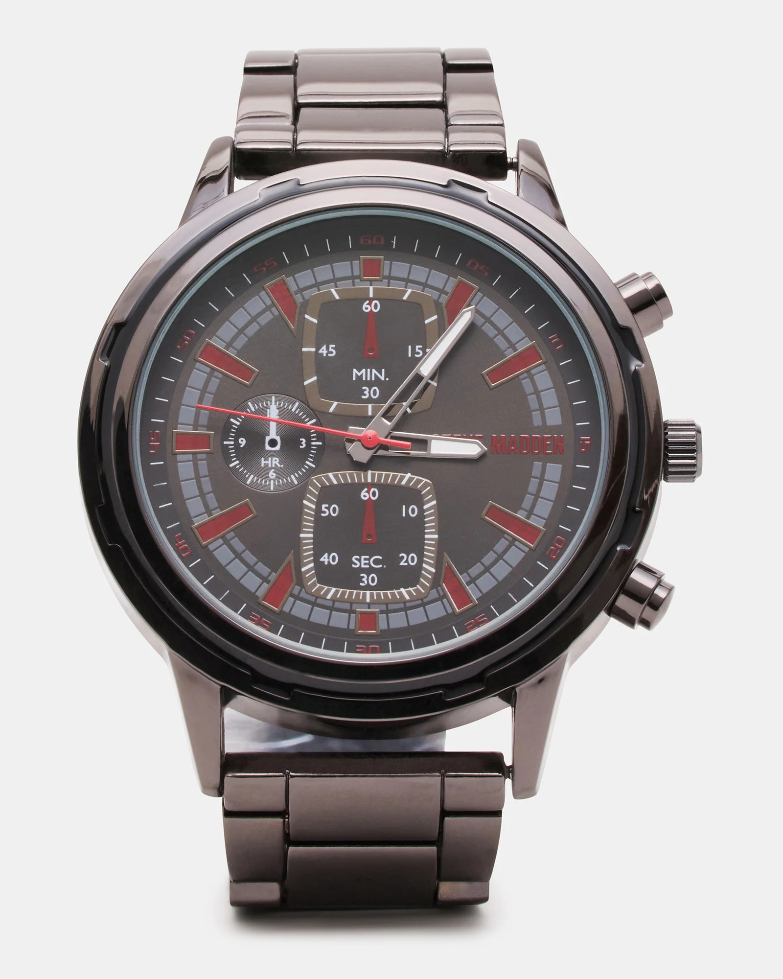 MEN'S STAINLESS STEEL WATCH BLACK Classic Men's Watch | Steve Madden (US)