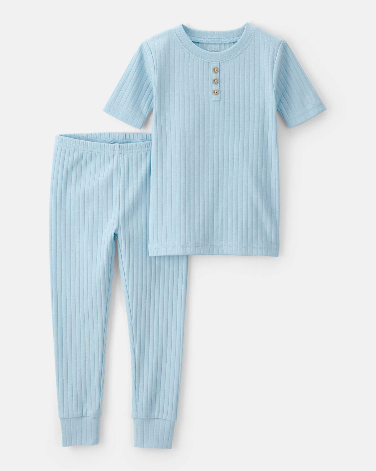 Toddler Boy Rib Snug Fit 2-Piece Pajama Set - Blue | Carter's Inc