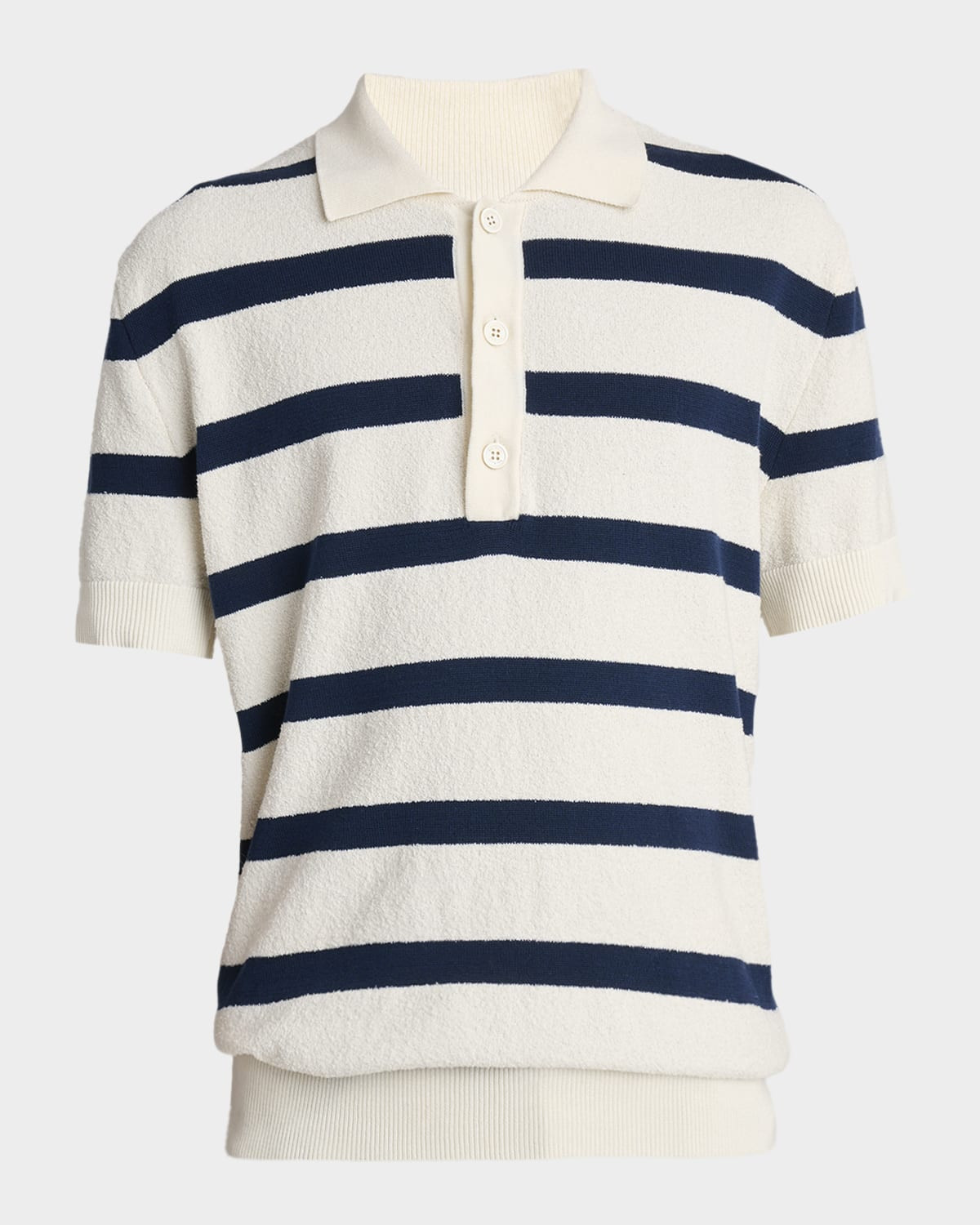 Men & apos;s Mariniere Stripe Knit Polo Sweater | Neiman Marcus