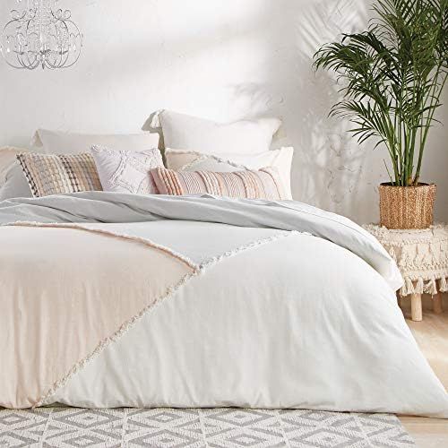 Peri Home 100% Cotton 3-Piece Comforter and Sham Set (Multi Colorblock Fringe, Full/Queen) | Amazon (US)