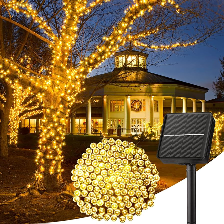 Minetom Solar String Lights for Outside - 40 FT 100 LED Christmas Solar String Lights with 8 Ligh... | Amazon (US)