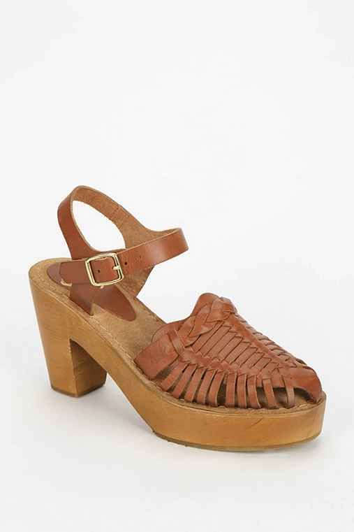 Ecote Woven Leather Platform Sandal | Urban Outfitters US