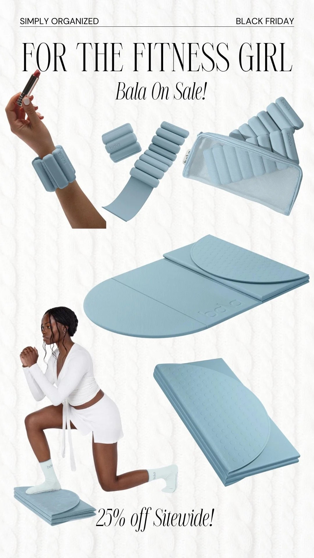 I LOVE Bala - they make working out more soft and beautiful! I own 2 sets of ankle / wrist bands and their set of 3 tension bands. They are so pretty and a must have for barre, Pilates or any low impact workout you’re doing. The mat is on my wish list this year!

#LTKSaleAlert #LTKHoliday #LTKCyberWeek
