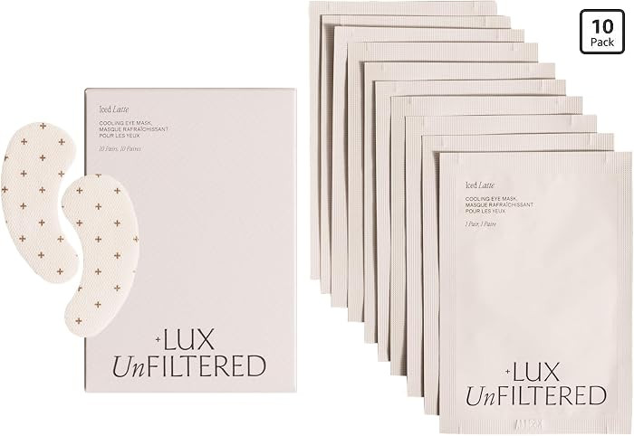 + Lux Unfiltered Iced Latte Cooling Under Eye Patches - Anti-Slip Caffeine Infused Korean Eye Mas... | Amazon (US)