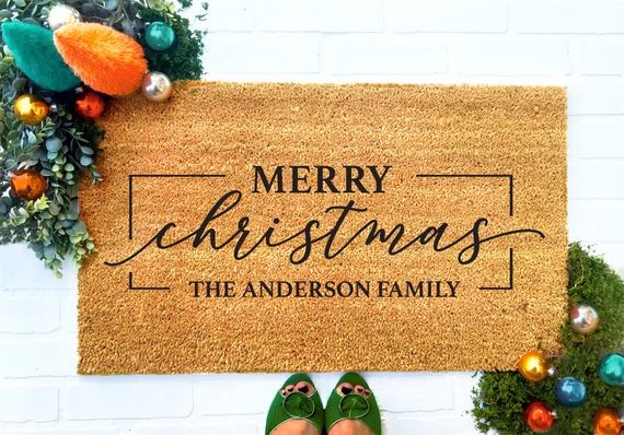 Merry Christmas Doormat Doormat Door Mat Custom Doormat - Etsy | Etsy (US)