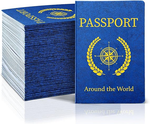 Blank Passport Book, Blue Passport Notebook 4 x 5.5 Inch Play Fake Passport Bulk Travel Journal f... | Amazon (US)