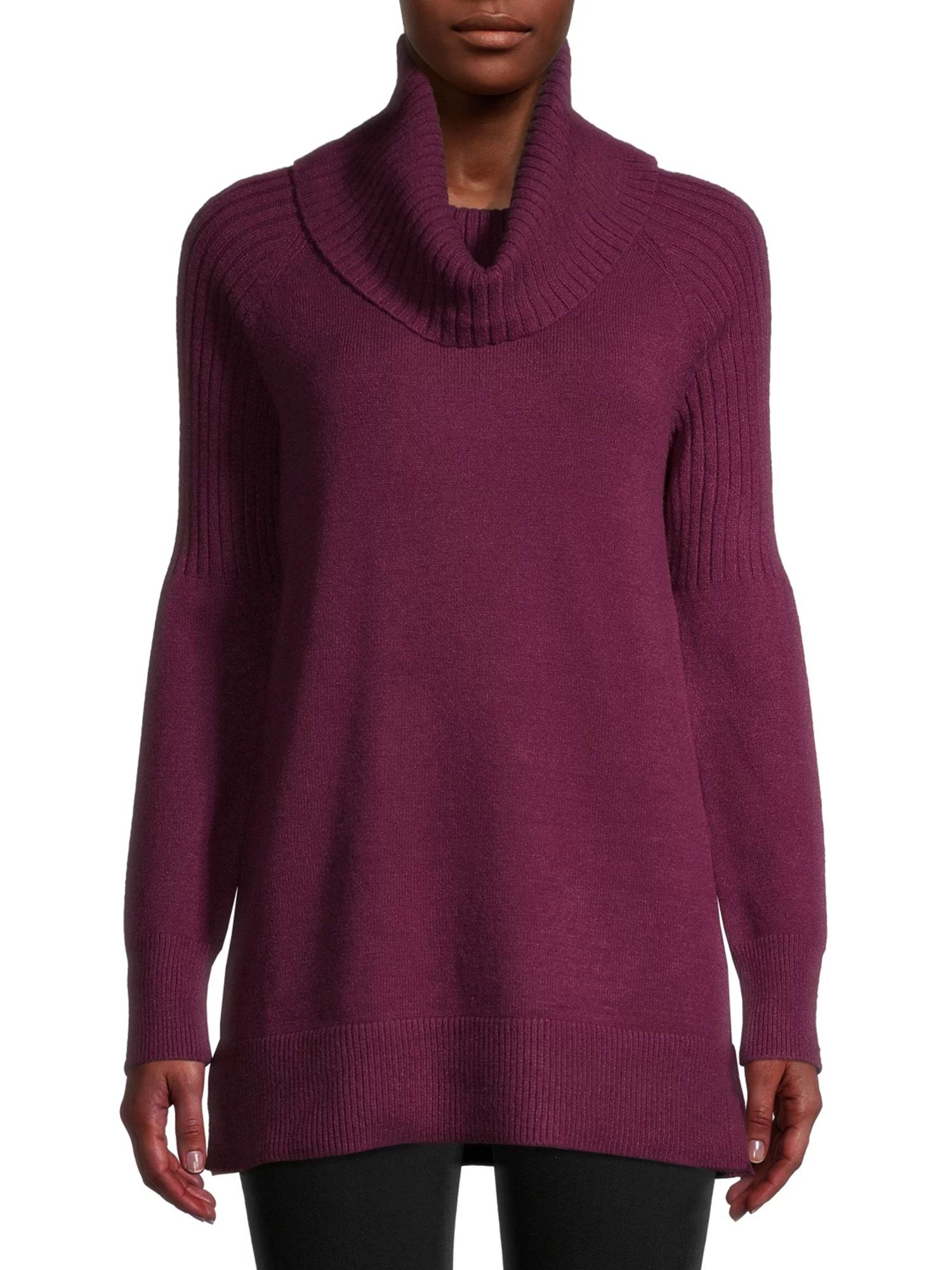 Time and Tru Women's Cowl Neck Tunic Sweater | Walmart (US)