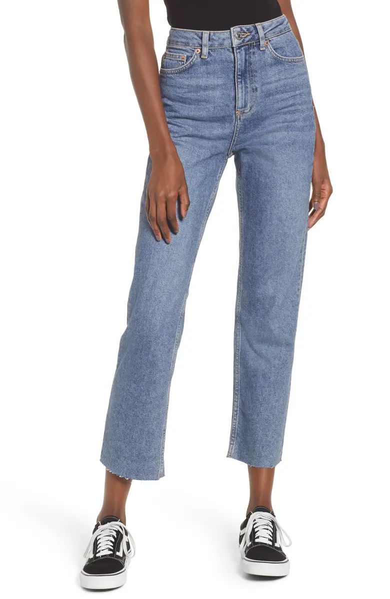 High Waist Raw Hem Jeans | Nordstrom