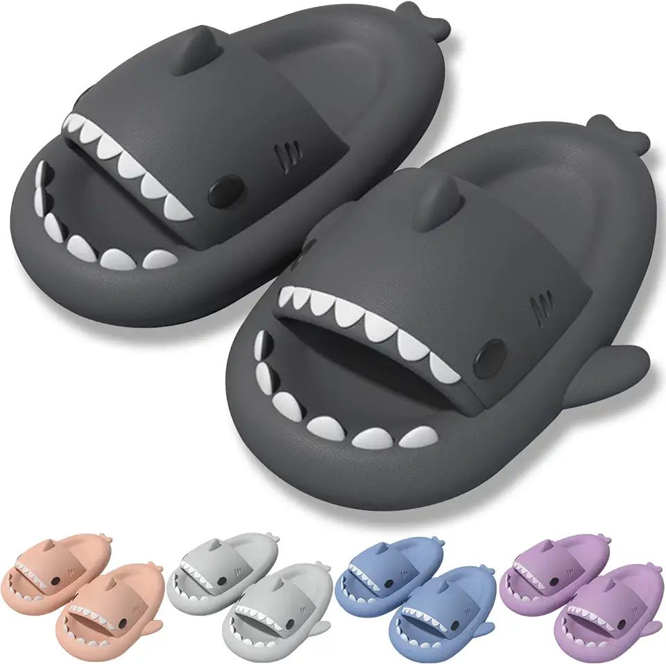 Cute Shark-themed Slippers and Slides - Unisex Cartoon Cloud Shark Design with Non-Slip Soles for... | Amazon (US)