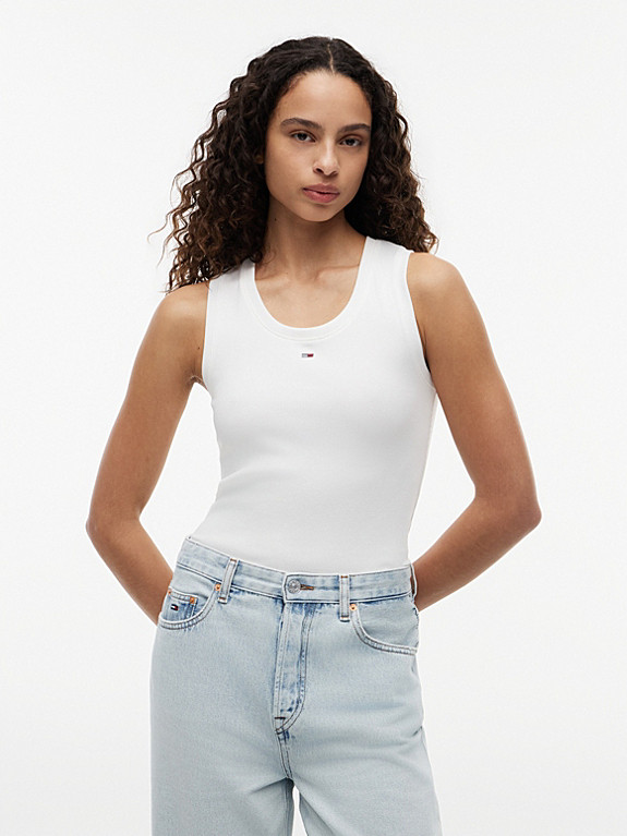 Ribbed Slim Scoop Neck Tank Top | Tommy Hilfiger UK