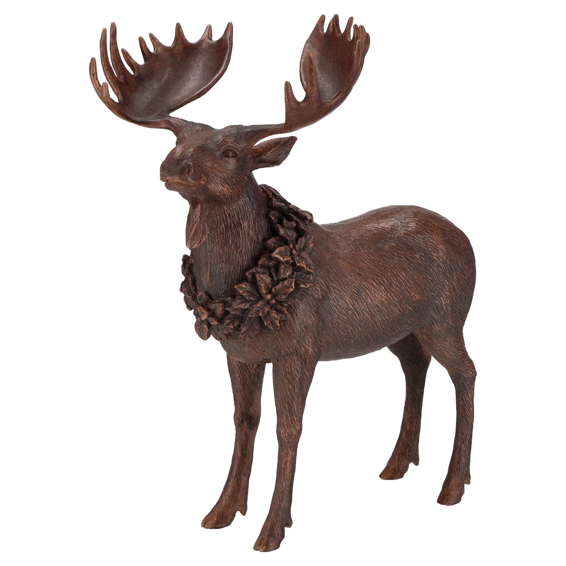Resin Standing Moose Christmas Decoration, Brown, 13.5", by Holiday Time | Walmart (US)