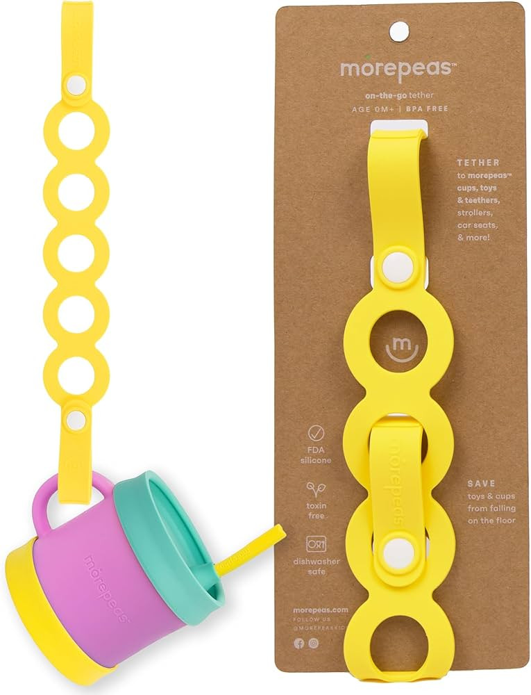 On-The-Go Tether - Stretchable Silicone Teether & Pacifier Clip - Baby Travel Essential - Strolle... | Amazon (US)