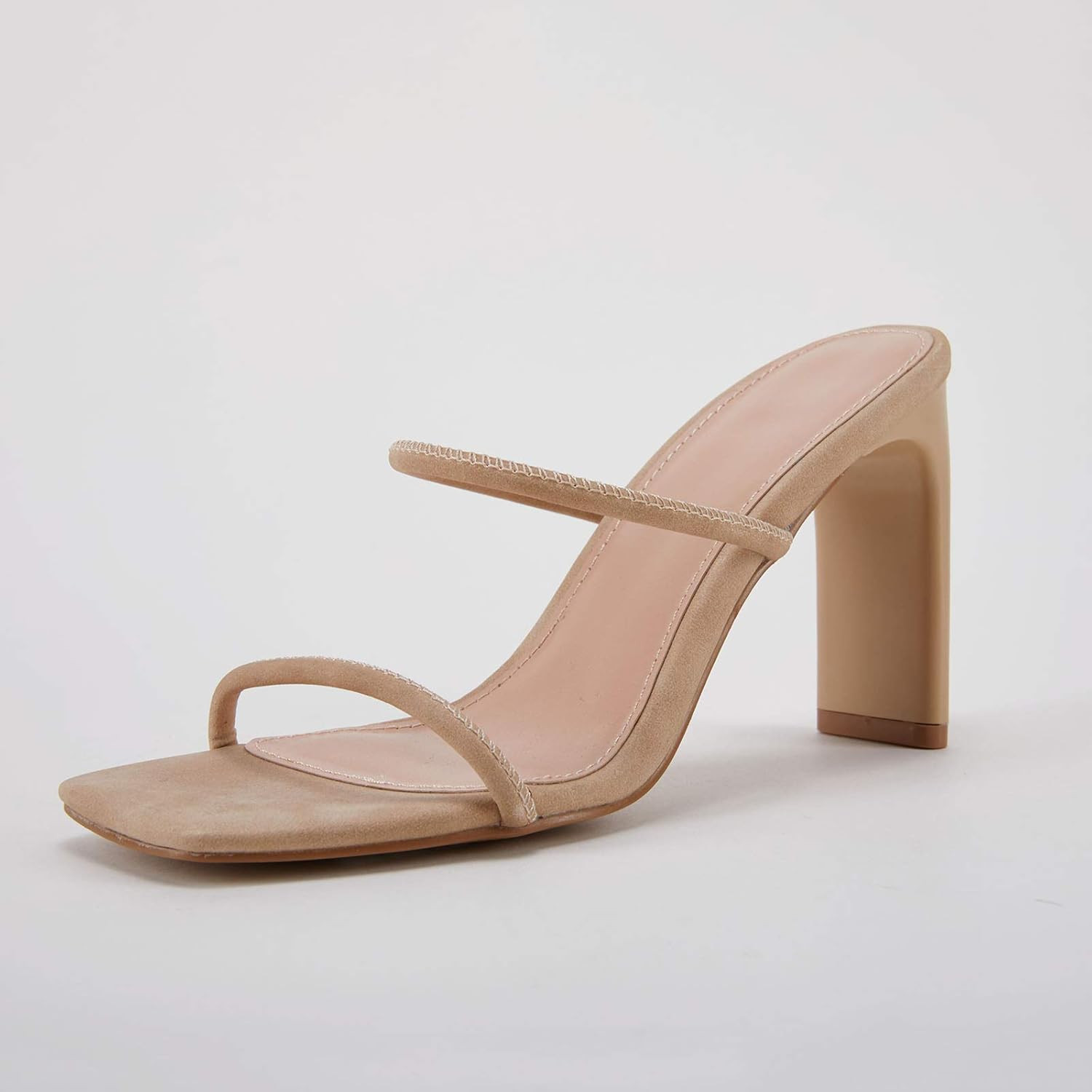 VETASTE Women Double Straps Heel Sandals Square Open Toe Party Dress Shoes | Amazon (US)