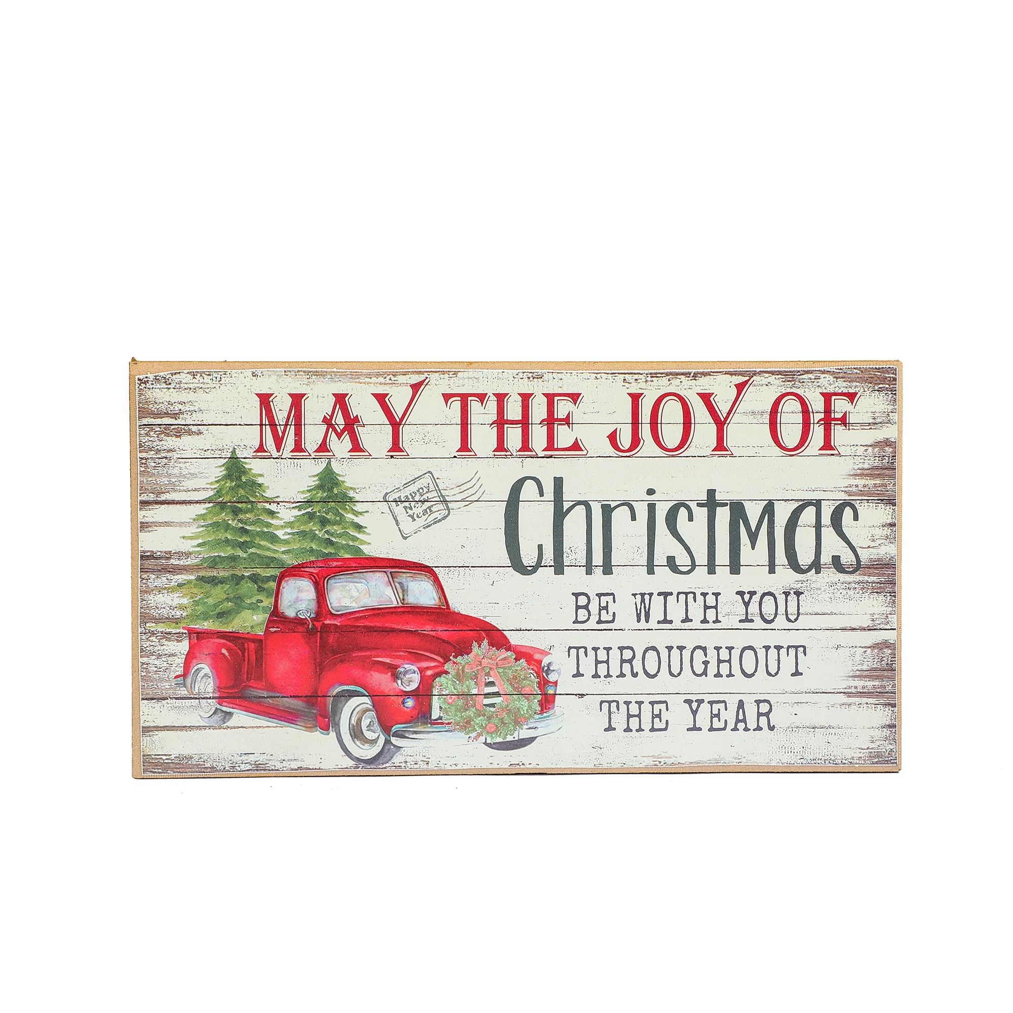 Holiday Time Joy of Christmas Wood Slat Sign Table Top Decoration, 9.76" x 4.92" | Walmart (US)