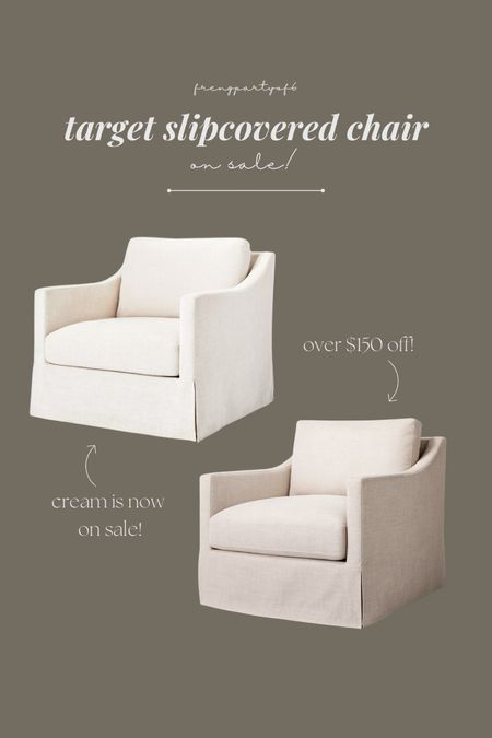 Target slipcovered chair on sale! The cream hasn’t been sale for a while, it’s finally 20% off with Target Circle!

#LTKHome #LTKSaleAlert