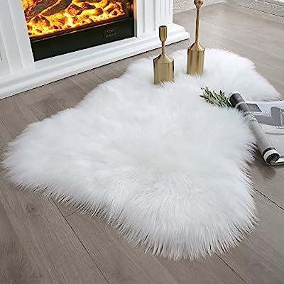 Ashler Soft Faux Sheepskin Fur Rug Chair Couch Cover White Area Rug Bedroom Floor Sofa Living Roo... | Amazon (US)