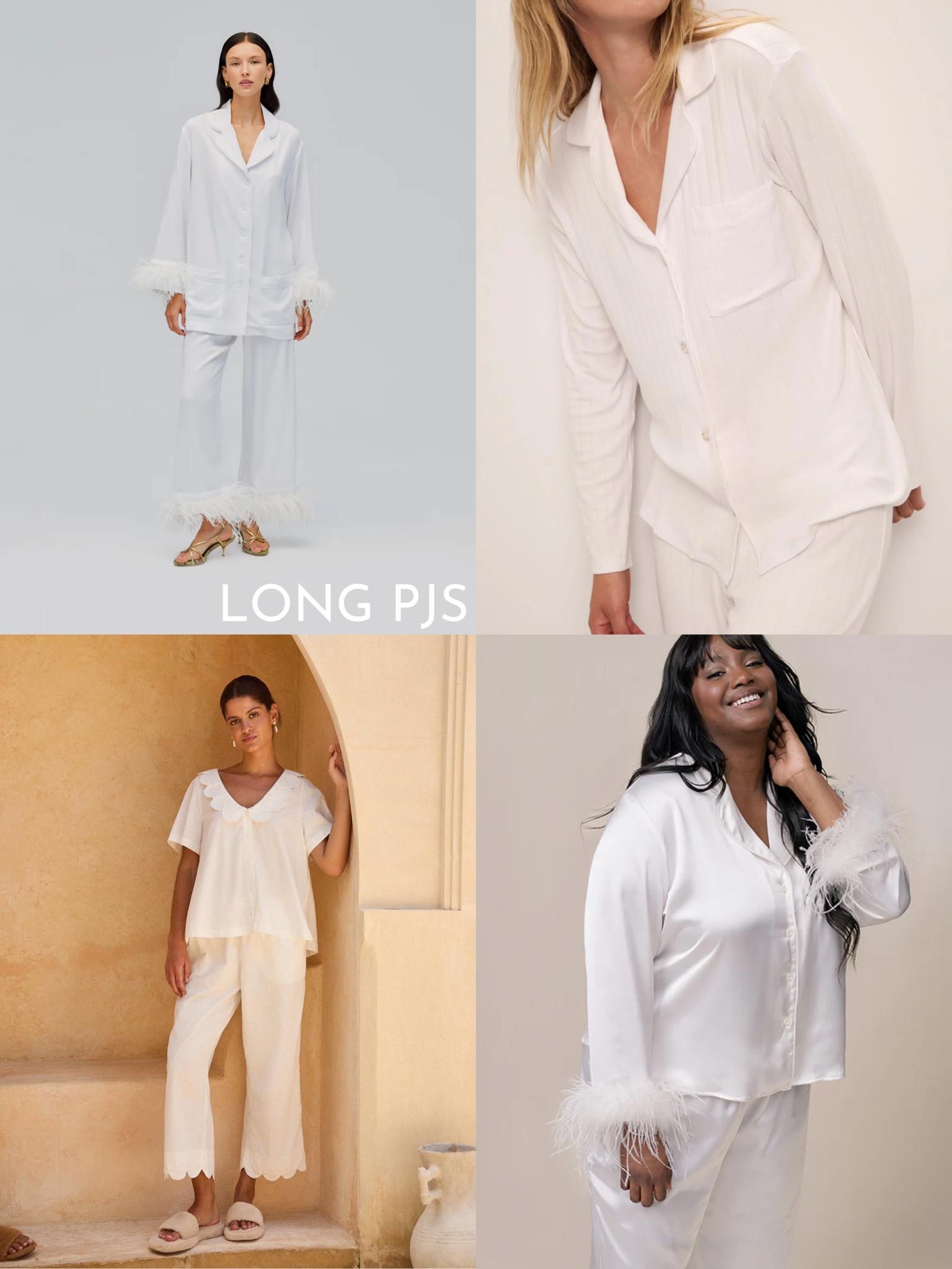 Bridal pjs w/ long sleeve and trousers 