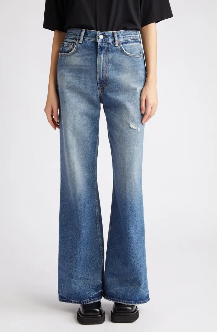Acne Studios 2022 Organic Cotton Denim Wide Leg Jeans | Nordstrom | Nordstrom