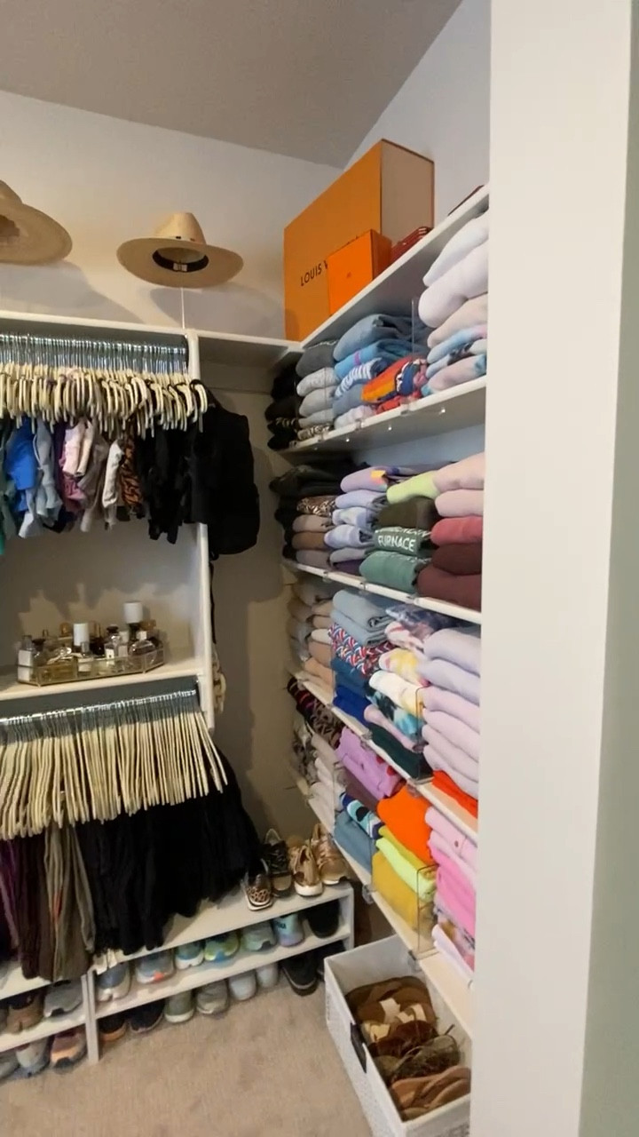 Master Closet Goals • Workout Closet • Folded Sweaters • Hat Holders 

#LTKHome #LTKVideo #LTKFitness
