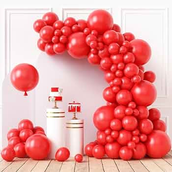RUBFAC 110pcs Red Balloons Different Sizes 18 12 10 5 Inch for Garland Arch, Premium Red Latex Ba... | Amazon (US)