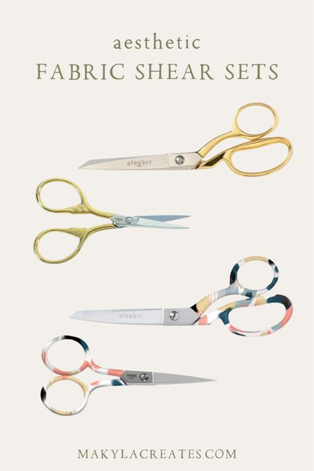 Beautiful aesthetic fabric shears and snips for your sewing room because tools don’t need to be boring! sewing, sewing shears, sewing tools, crafting, aesthetic sewing, gold shears, print shears

#LTKHoliday #LTKhome #LTKunder100