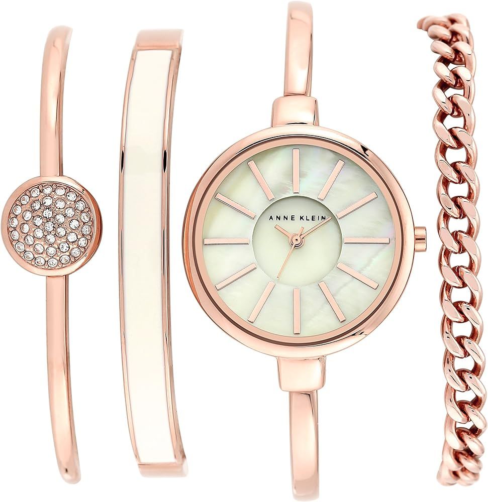 Anne Klein Women's Bangle Watch and Bracelet Set, AK/1470 | Amazon (US)