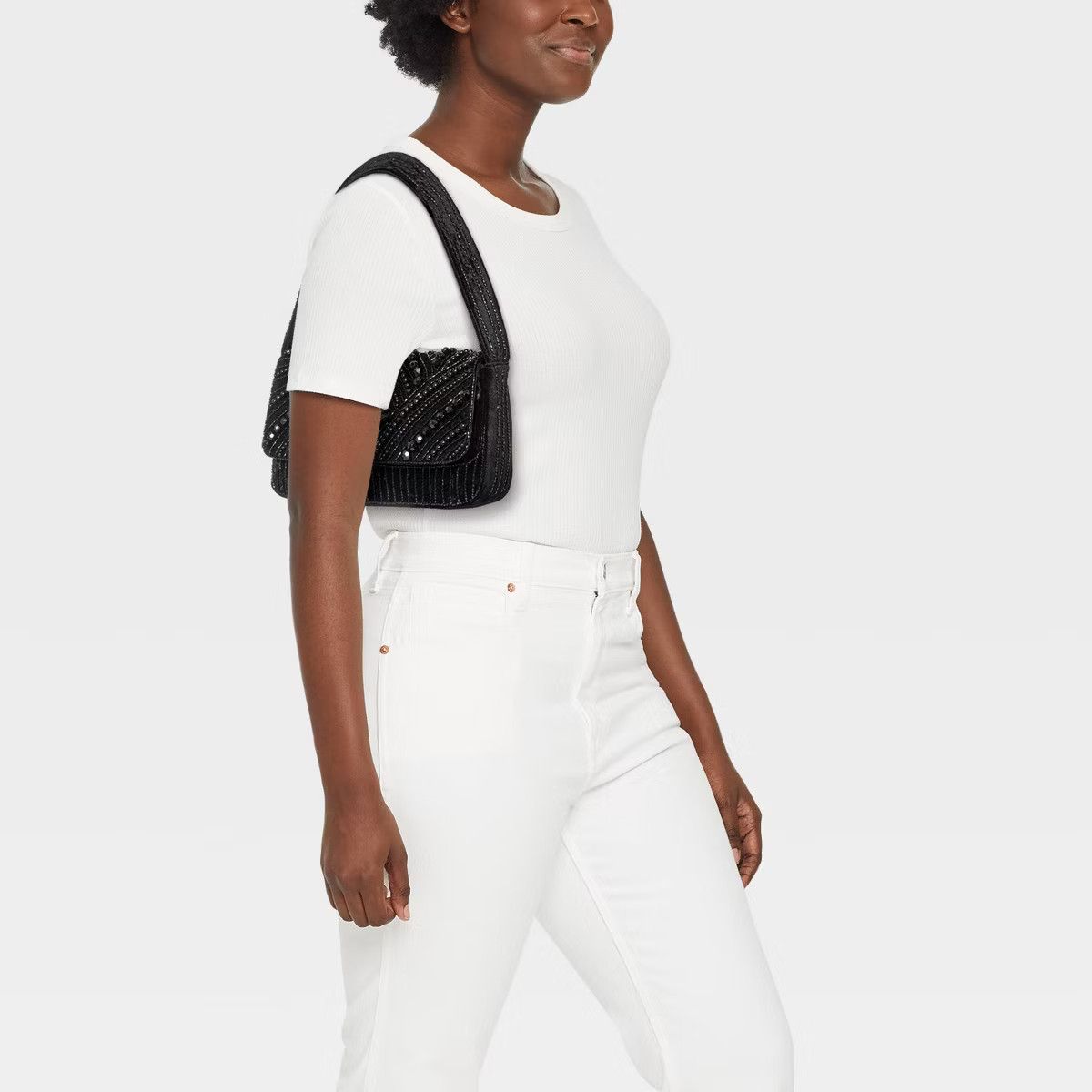 Embellished Flap Shoulder Bag - A New Day™ Black | Target