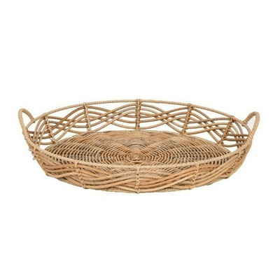 Better Homes & Gardens Alameda Resin Rattan Round Serving Tray Carrier Handles  | eBay | eBay AU