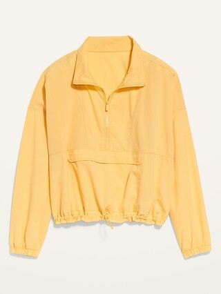 Oversized StretchTech Cropped Quarter-Zip Windbreaker Jacket for Women | Old Navy (US)