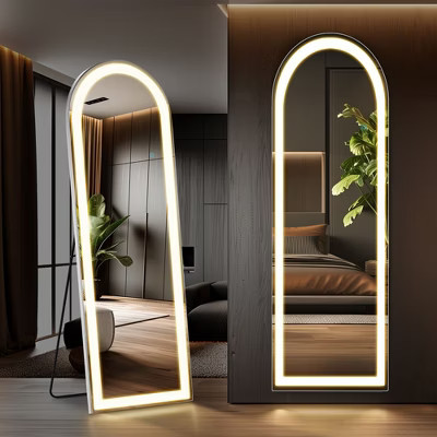Illuminated Floor Standing Full-Length Mirror, 3-Color LED, with Bracket | Target