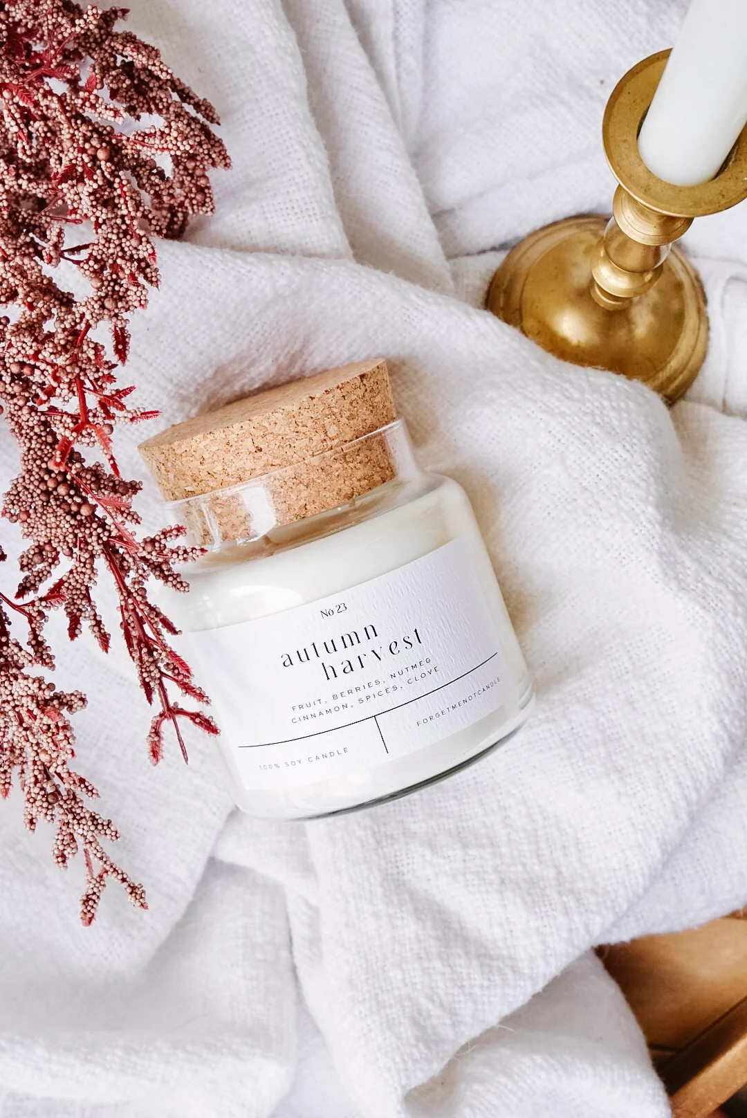 100% Soy Candles Handpoured | 22 oz Standard Glass Candle | Forget Me Not Candle